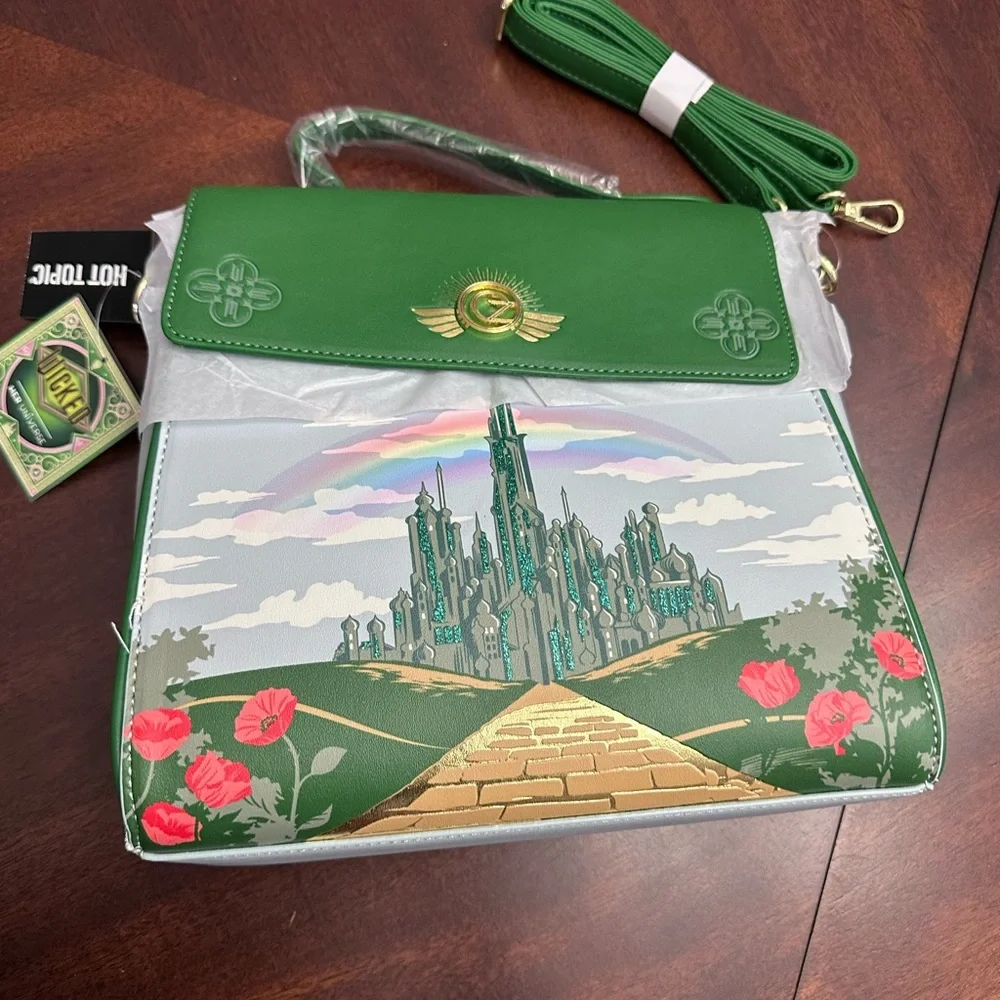 NWT Her Universe Wicked Movie Oz Scenic Crossbody Bag Elphaba Glinda Handbag - Picture 1 of 14